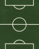 Premium wool soccer field novelty rug in green and white.