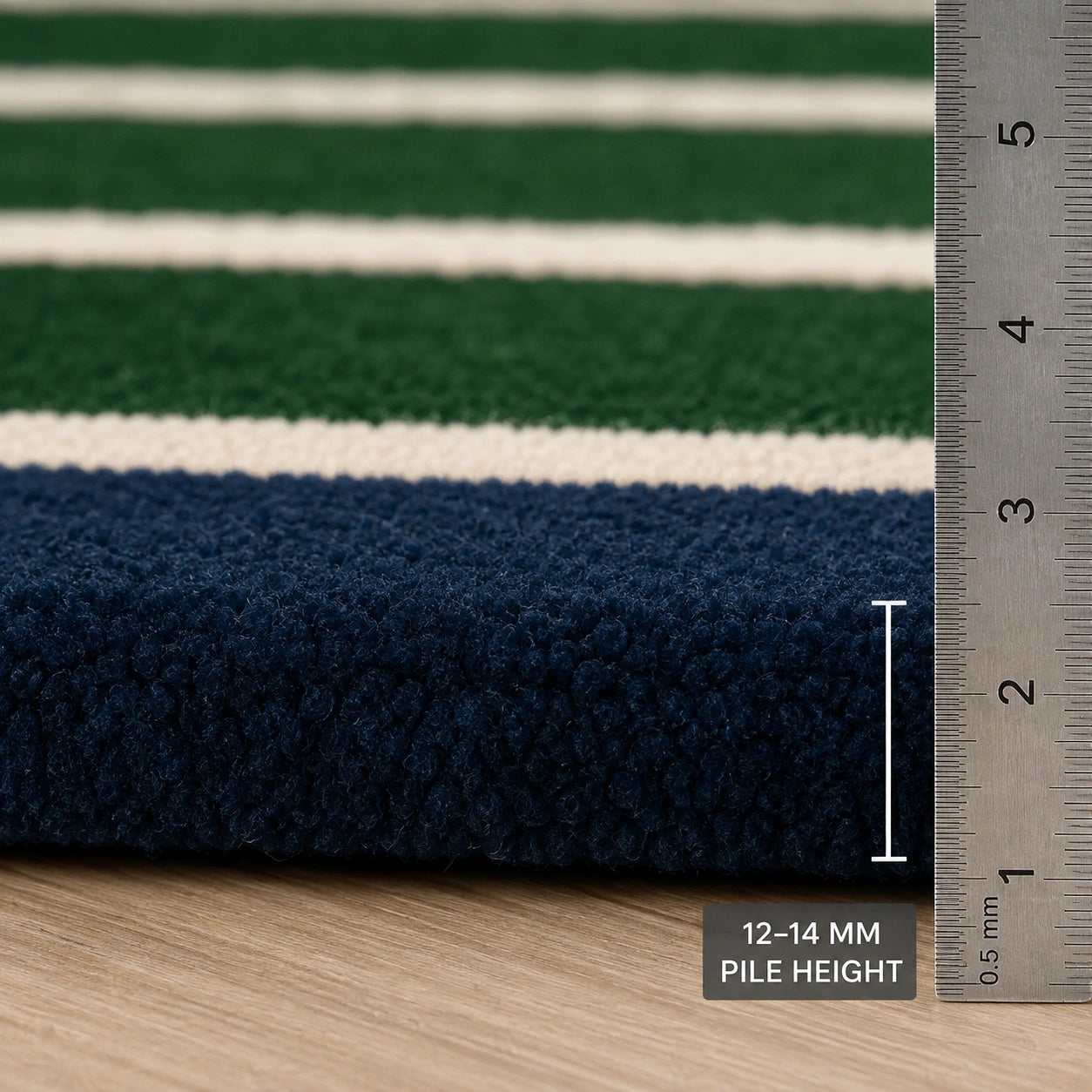 Green blue modern striped rug