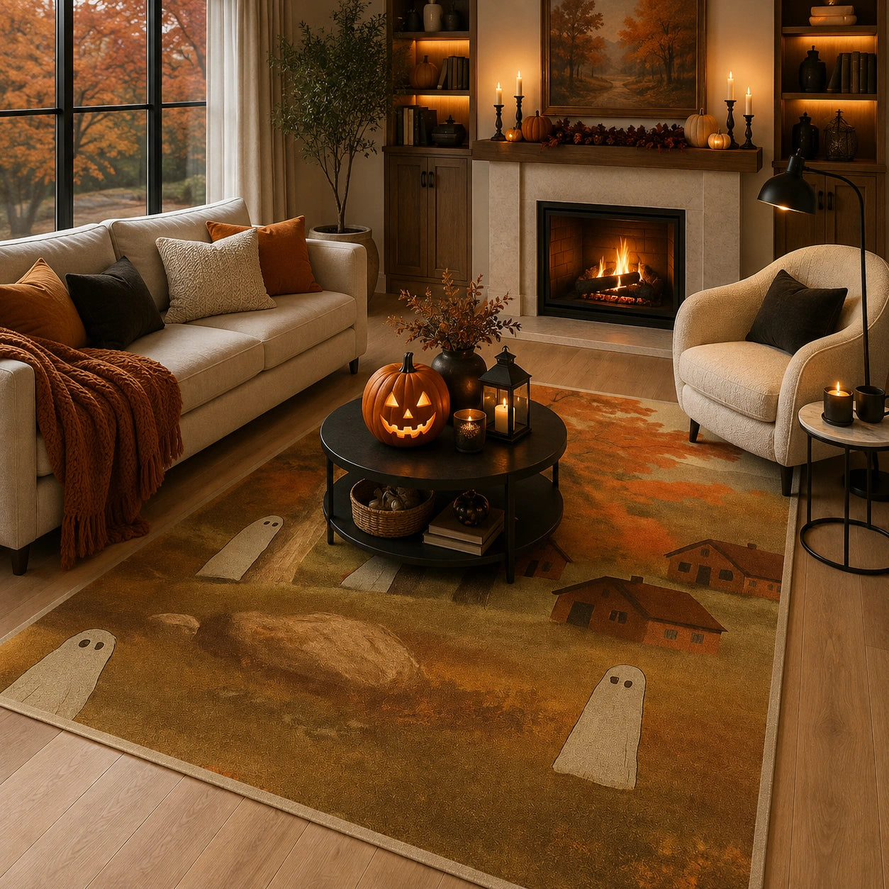 Haunted autumn rug