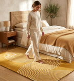Mustard Yellow Modern Abstract Area Rug - Hand Tufted