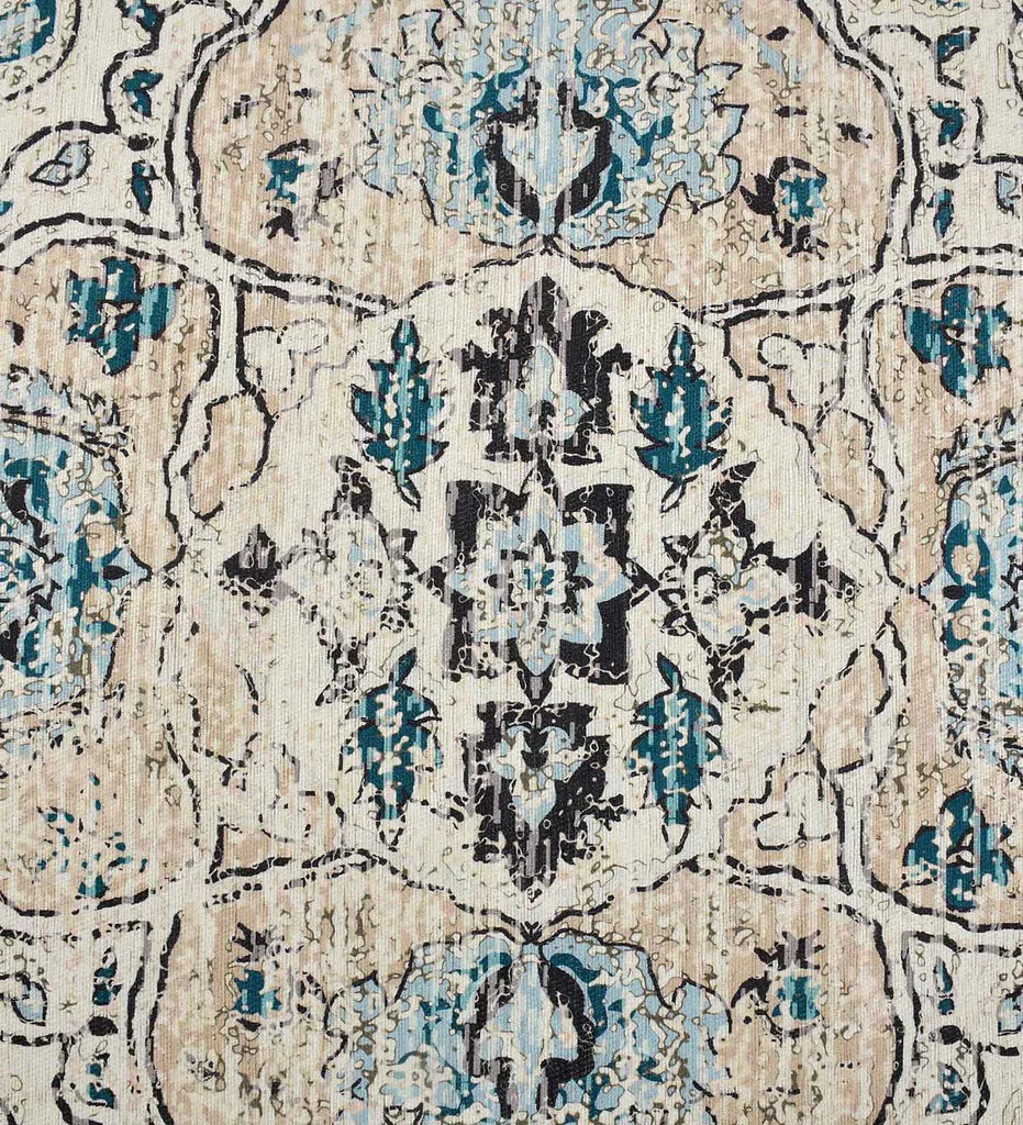 Elegant ivory and beige distressed rug for traditional interiors.