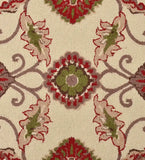 Classic hand-tufted wool rug with heritage-inspired floral pattern