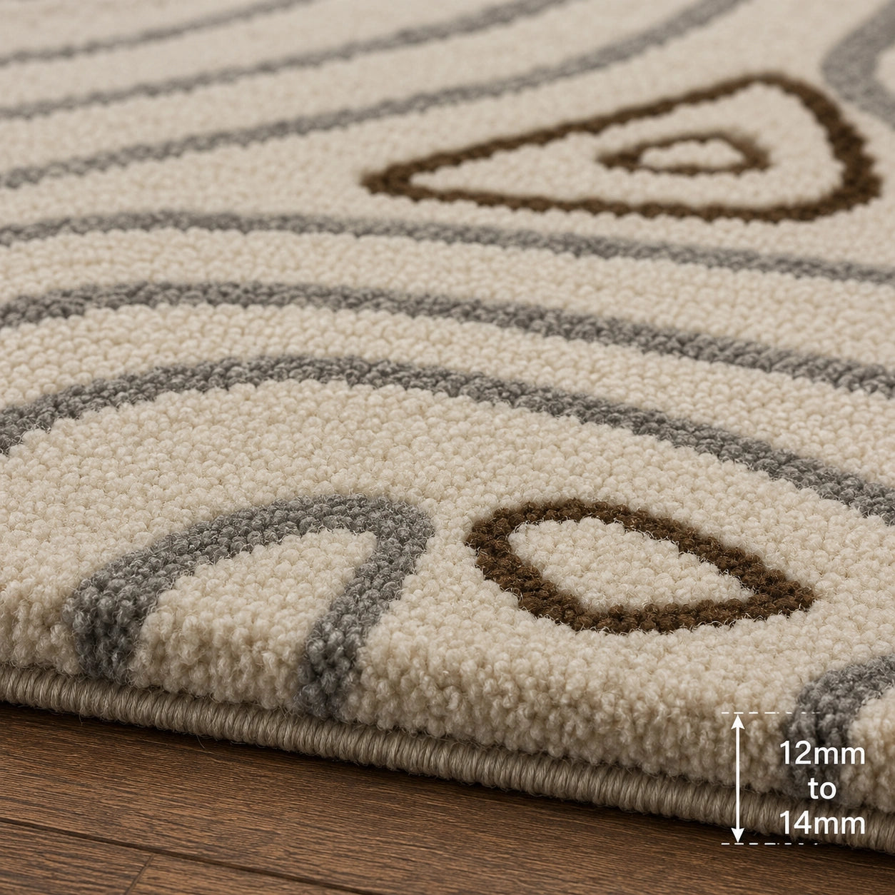 Ivory brown cosmic wool rug