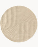 Ivory Contour Wool Area Rug - Hand-Tufted 