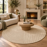 Ivory Contour Wool Rug - Hand-Tufted 