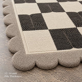 Ivory espresso wool rug