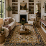 Ivory gold wool rug