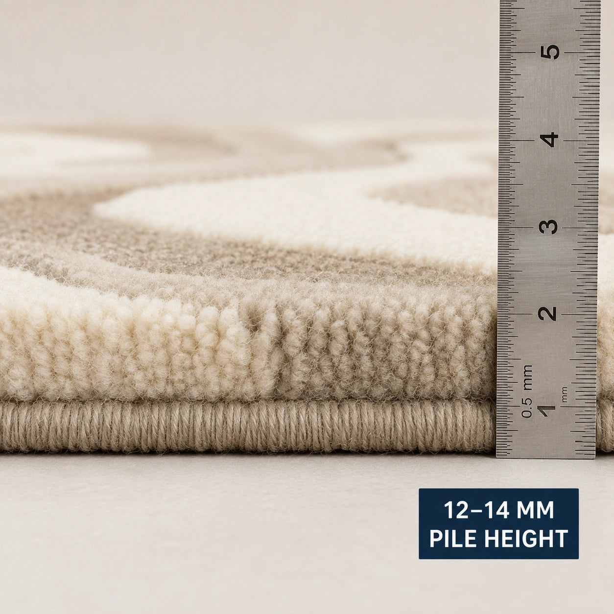 Ivory dune contour wool rug