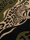 Leopard design on a camouflage-patterned fabric