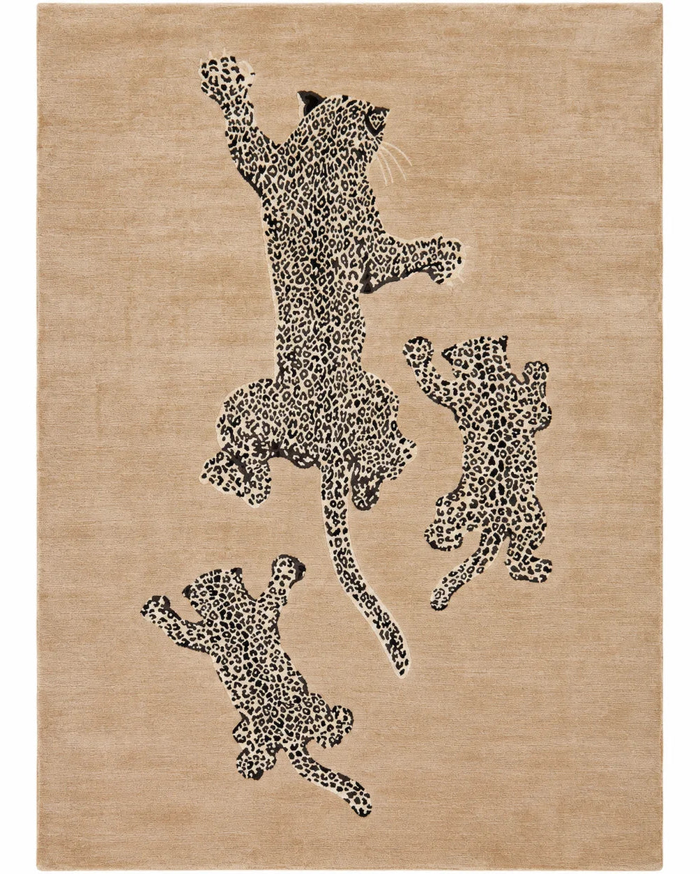 Leopard story hand tufted rug