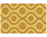 Elegant wool Medallion Rug in golden tones with circular motifs.
