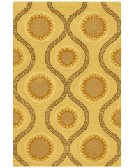 Golden Hand-Tufted Wool Medallion Rug – Luxury Modern Rug Design.