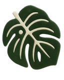 Luxury green and cream monstera leaf rug – hand-tufted wool design.