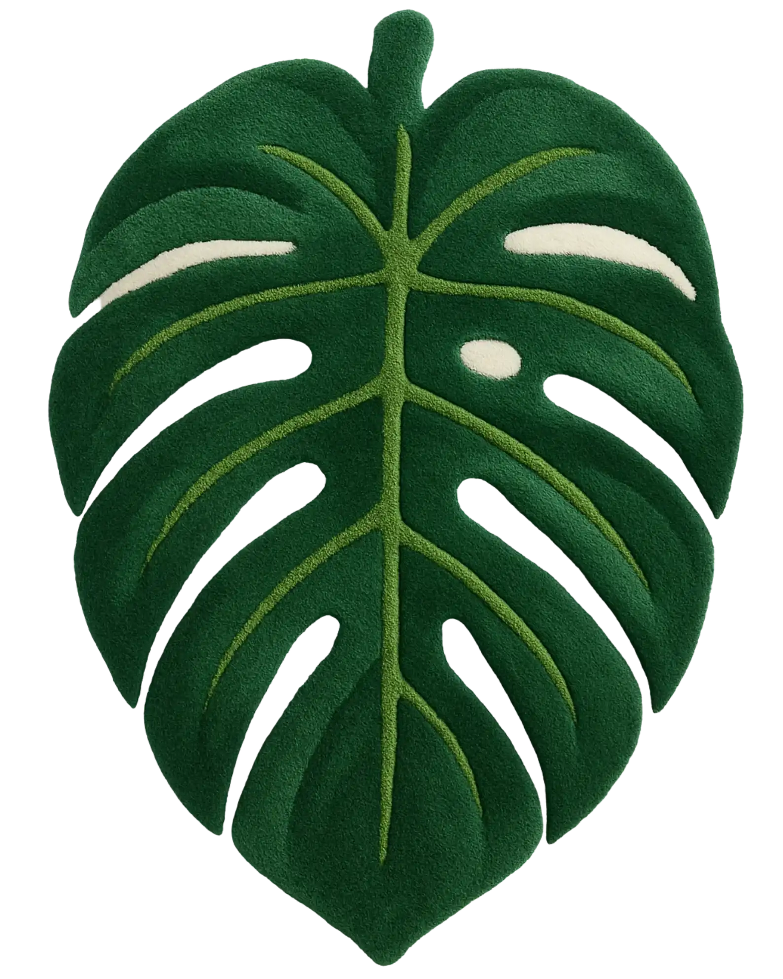Green Monstera Tropical Leaf Irregular Wool Area Rug 10' x 15'