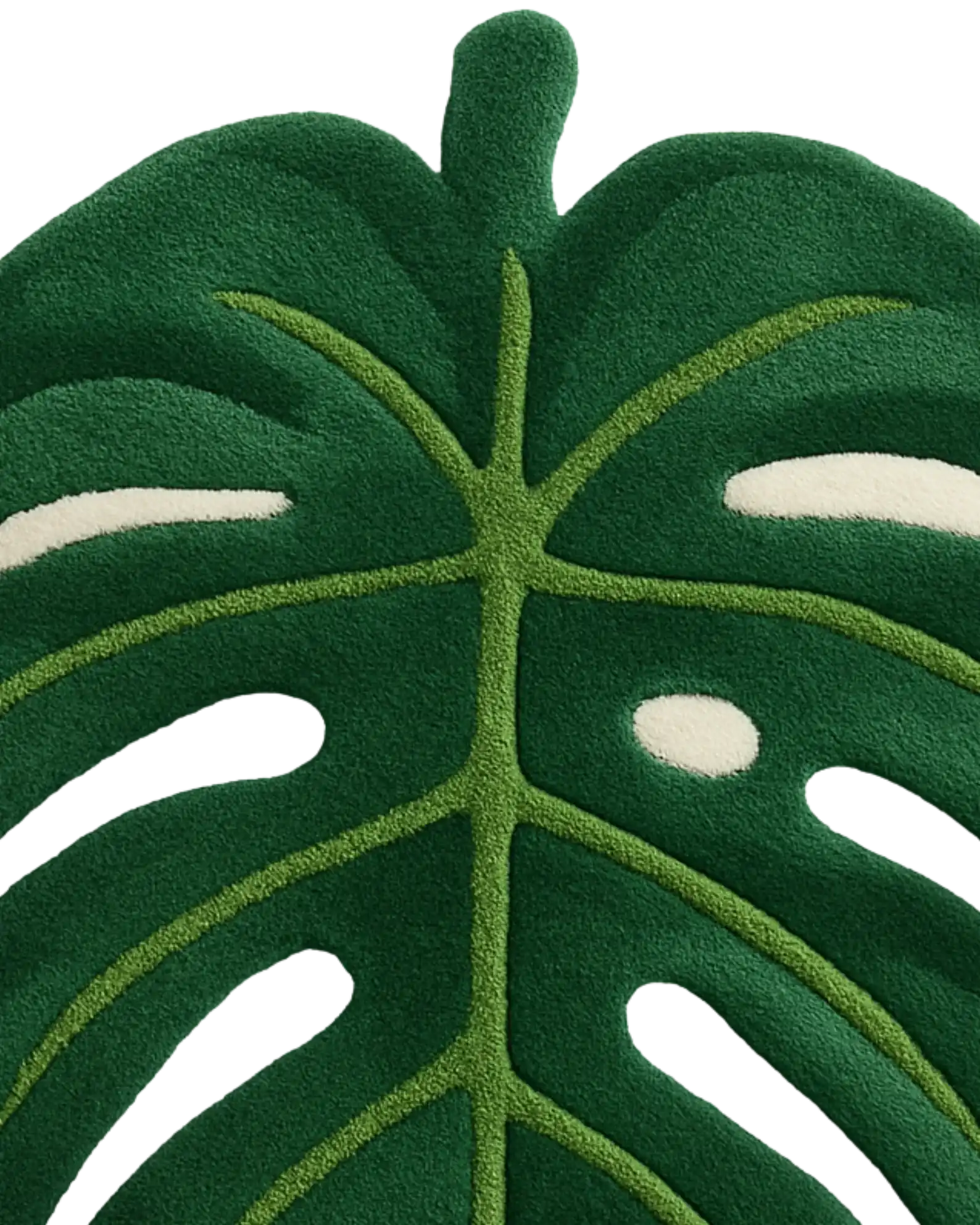 monstera leaf rug Green Monstera Tropical Leaf Irregular Wool Area Rug 10' x 15'