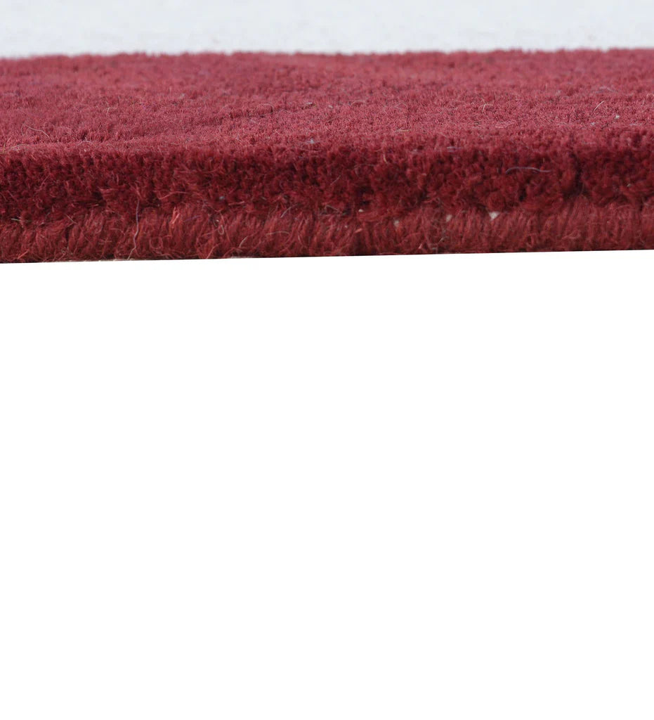 Contemporary red bordered wool rug for modern interiors