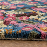 Midnight blossom wool rug