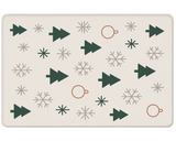 Minimalist holiday washable rug featuring Christmas tree and ornament design