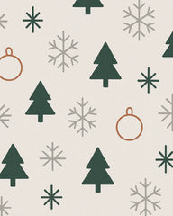 Modern Christmas rug with subtle snowflakes and festive accents