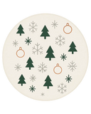 Round Machine washable Scandinavian holiday rug in neutral tones