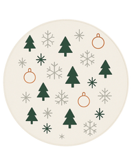 Round Machine washable Scandinavian holiday rug in neutral tones
