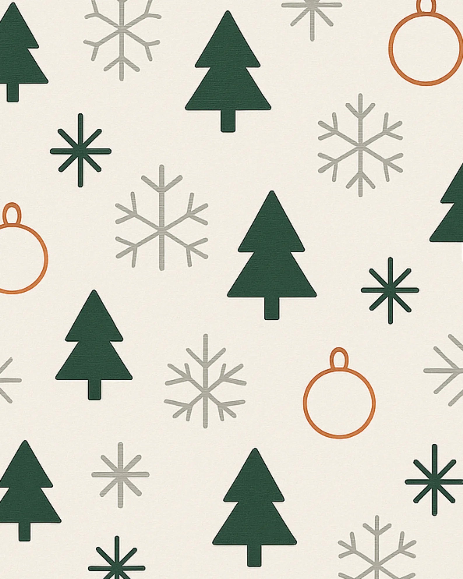 Scandinavian Christmas Tree Machine Washable Rug - Minimal Holiday Snowflake Design