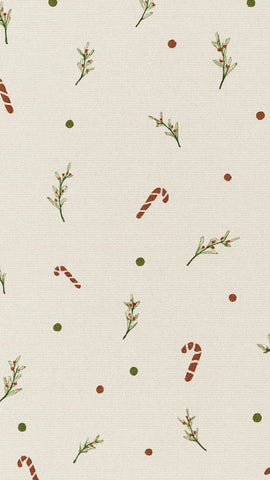 Christmas washable rug with minimalist festive cream background