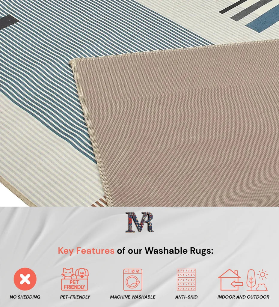 Stylish Bauhaus-inspired rug perfect for modern homes.