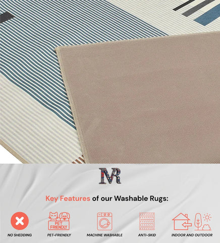 Stylish Bauhaus-inspired rug perfect for modern homes.