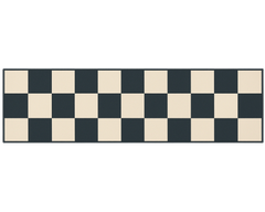 Black and cream checkerboard hallway rug