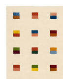 Multicolor geometric hand-tufted rug with vibrant square accents