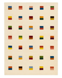 Modern color block rug with multicolor geometric wool squares