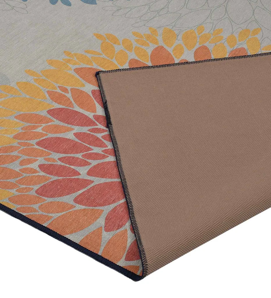 Durable floral patterned rug perfect for modern living spaces.