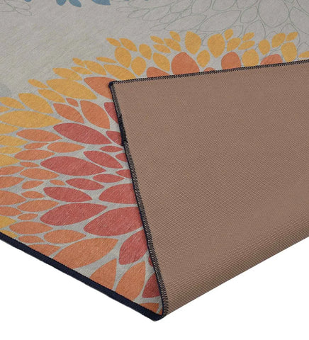 Durable floral patterned rug perfect for modern living spaces.