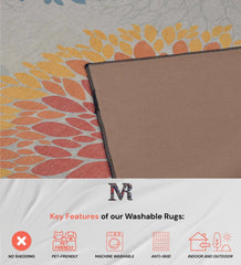 Stylish modern floral rug with vibrant botanical designs.