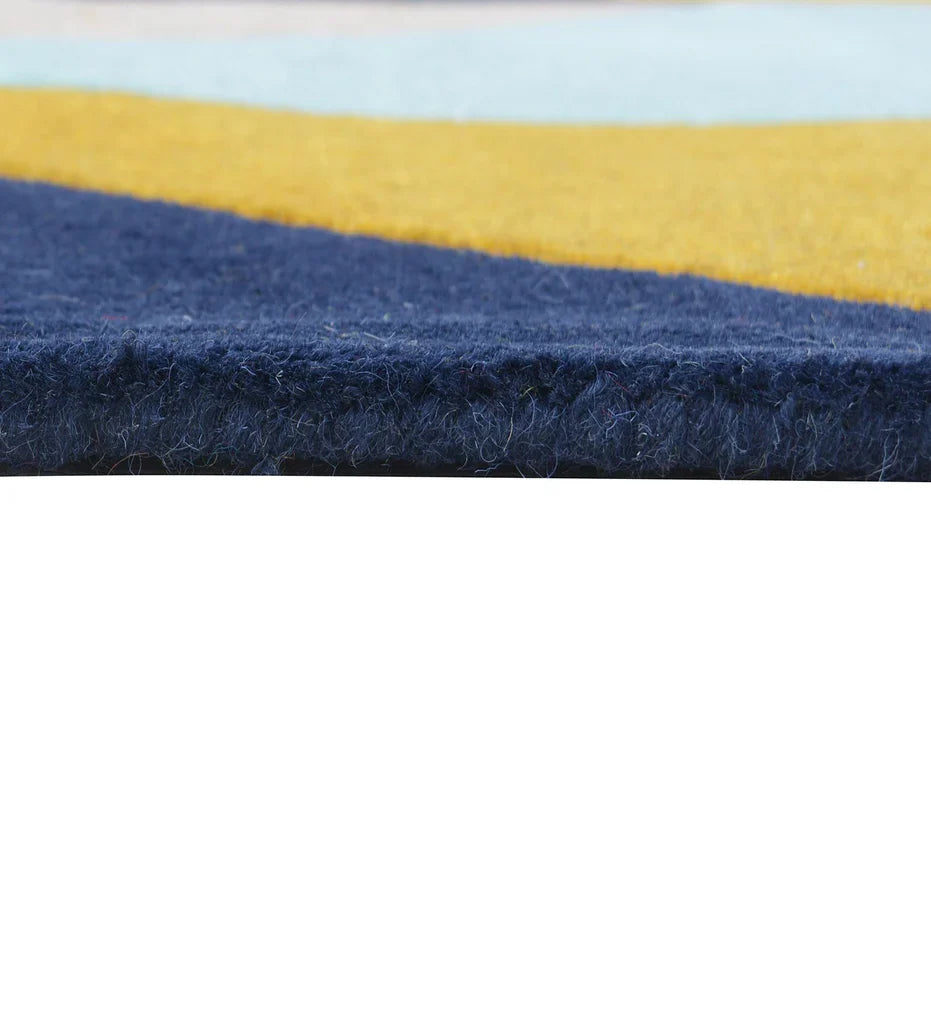 Multicolor patterned hand tufted wool rug