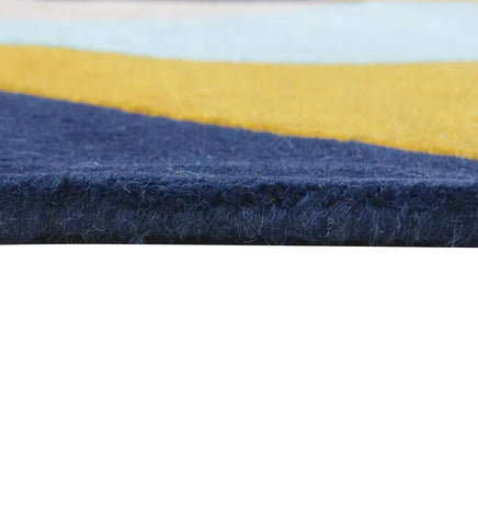 Multicolor patterned hand tufted wool rug