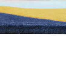 Multicolor patterned hand tufted wool rug