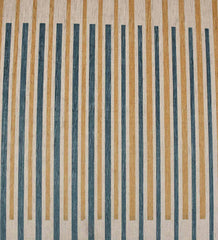 Low-profile rug with cream, beige, and charcoal gradient design.