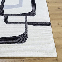 black and white rug