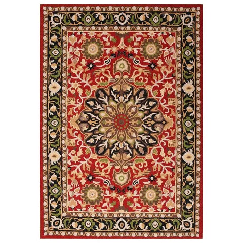 Red Floral Hand Tufted Rug
