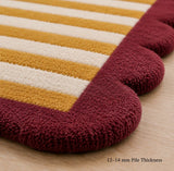 Modern striped scallop wool rug