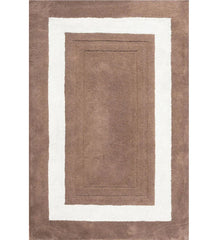 White and brown rug