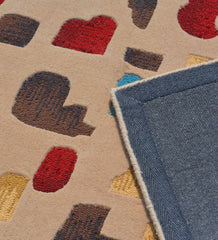 Hand-tufted contemporary rug with colorful abstract design