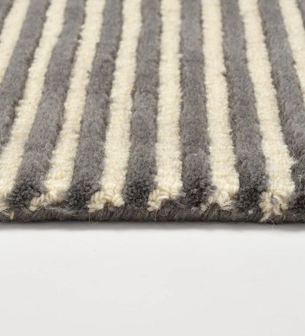 Mid-century modern abstract rug with bold geometric semi-circles