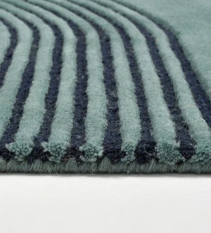 Multicolor Modern Geometric Arched Lines Rug.