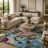 Multicolor Abstract Bloom Area Rug - Hand Tufted