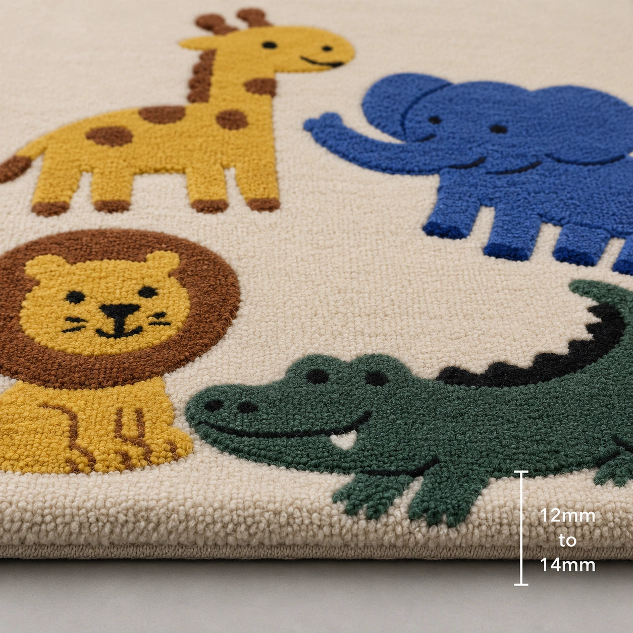 Multicolor animals wool rug