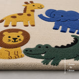 Multicolor animals wool rug