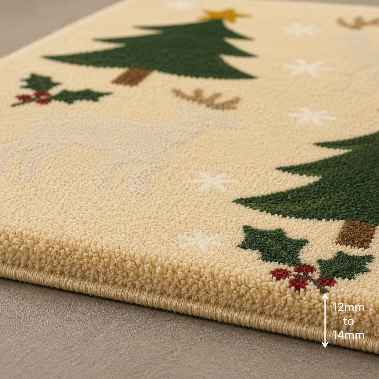 Multicolor christmas holiday wool rug